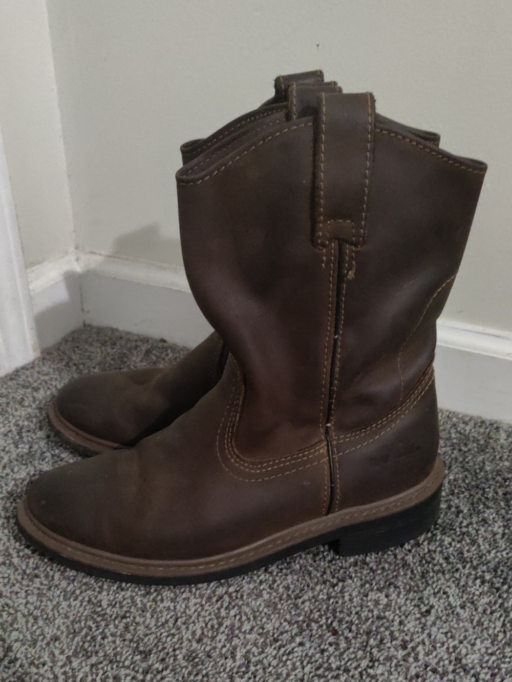 Trail Guide Wellington Leather Boots Men's 8.5 M Dark Brown